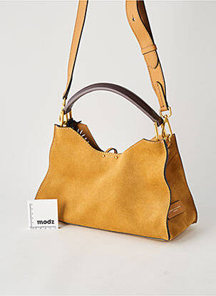 Sac cuir grainé forme rectangulaire marron GIANNI CHIARINI femme