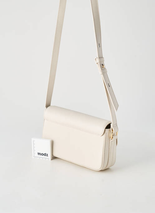 Sac cuir lisse forme carré beige NAT & NIN femme