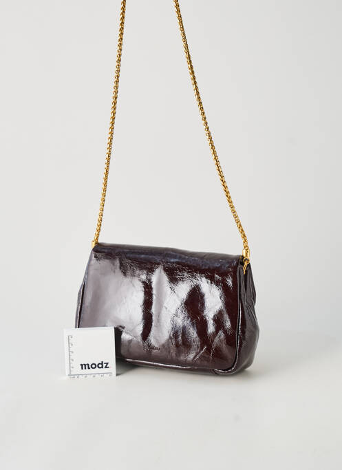 Sac fermeture rabat clipsé forme rectangulaire marron fonce SESSUN femme