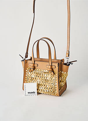 Sac cuir grainé forme carré marron GIANNI CHIARINI femme