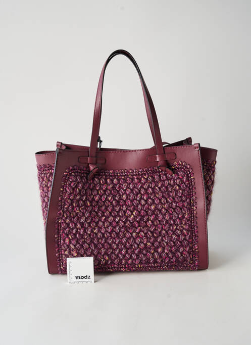 Sac fermeture rabat clipsé forme rectangulaire violet GIANNI CHIARINI femme