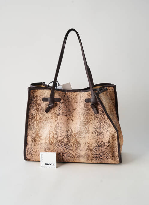Sac fermeture rabat clipsé forme rectangulaire marron GIANNI CHIARINI femme
