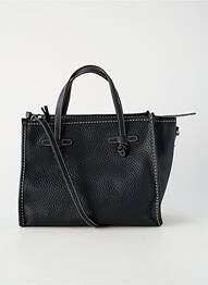 Sac cuir grainé forme rectangulaire noir GIANNI CONTI femme