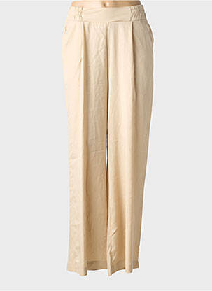 Pantalon large taille à pinces taille haute beige PAKO LITTO femme