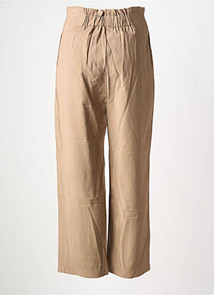 Pantalon large tissage popeline taille normale marron RUE MAZARINE femme