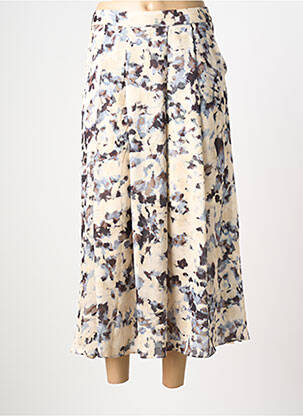 Jupe longue fermeture zippée au dos beige ORFEO femme