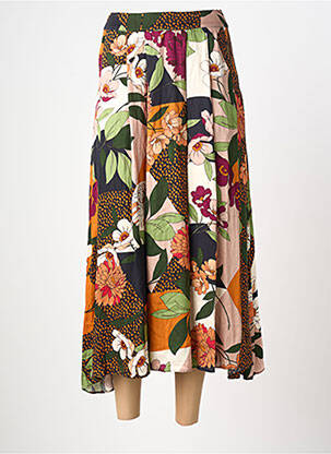 Jupe longue fermeture zippée au dos vert ORFEO femme