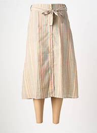 Jupe mi-longue coupe droite beige ORFEO femme