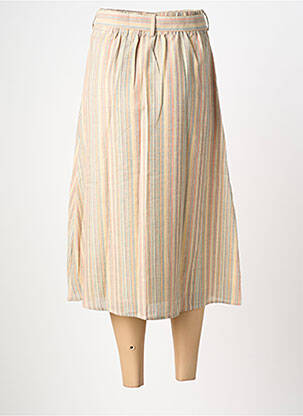 Jupe mi-longue coupe droite beige ORFEO femme