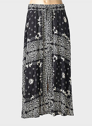 Jupe longue imprimé fantaisie noir LAURE + MAX femme