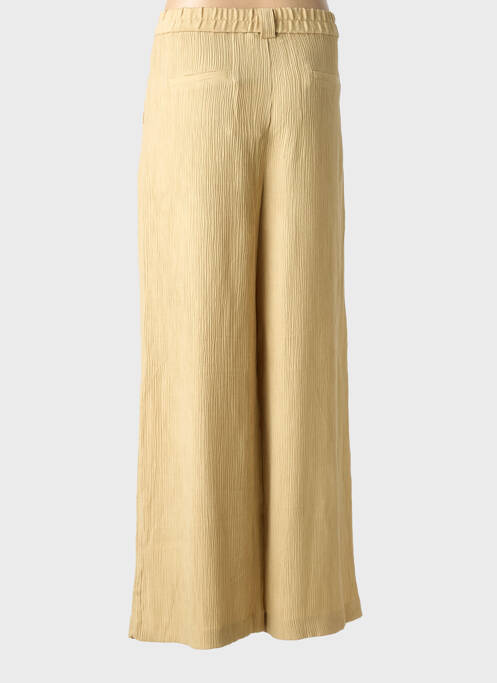 Pantalon large tissage crêpe taille normale beige SEE U SOON femme