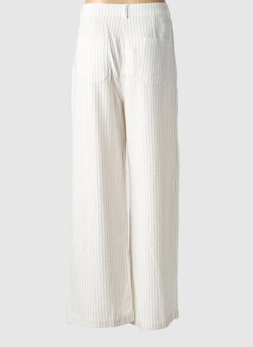 Pantalon large fermeture zippée sous rabat boutonné taille normale blanc RUE MAZARINE femme