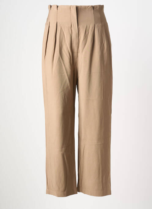 Pantalon large tissage popeline taille normale marron RUE MAZARINE femme