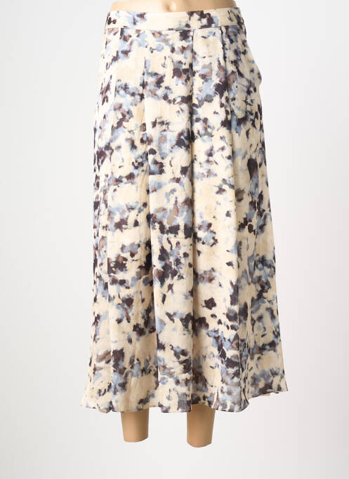 Jupe longue fermeture zippée au dos beige ORFEO femme