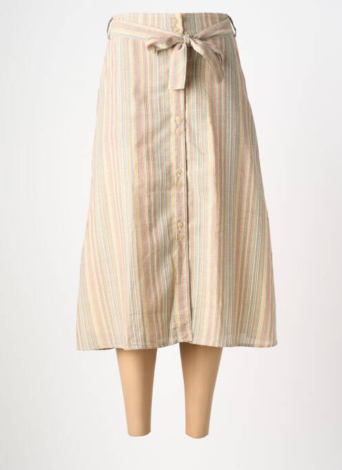 Jupe mi-longue coupe droite beige ORFEO femme