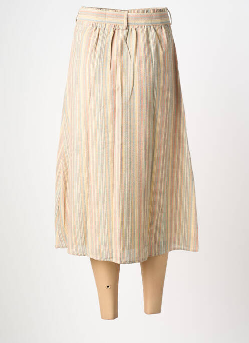 Jupe mi-longue coupe droite beige ORFEO femme