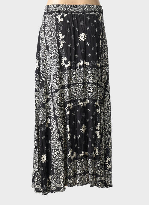 Jupe longue imprimé fantaisie noir LAURE + MAX femme