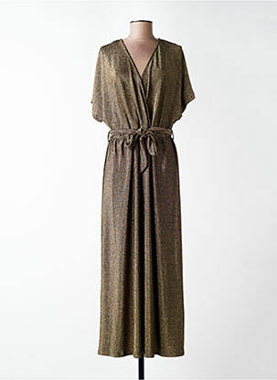 Robe longue manches courtes manches courtes or GRACE & MILA femme