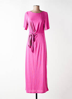Robe mi-longue manches courtes manches courtes rose GRACE KARIN femme