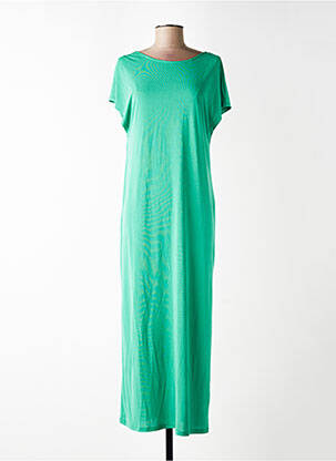 Robe longue manches courtes manches courtes vert GRACE & MILA femme