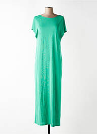 Robe longue manches courtes manches courtes vert GRACE & MILA femme
