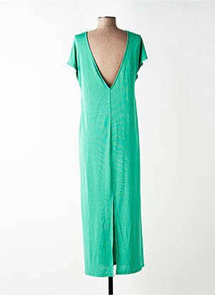 Robe longue manches courtes manches courtes vert GRACE & MILA femme