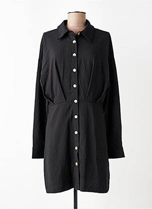 Robe courte coupe fluide manches longues noir LAURE + MAX femme