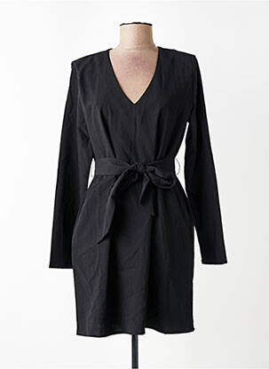 Robe courte manches longues manches longues noir LAURE + MAX femme