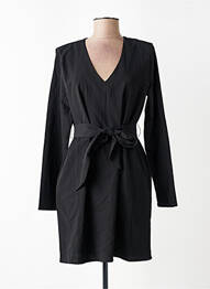 Robe courte manches longues manches longues noir LAURE + MAX femme