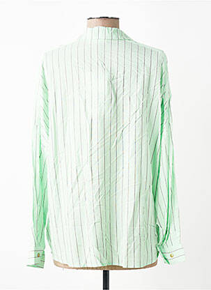 Chemisier tissage popeline manches longues vert GRACE & MILA femme