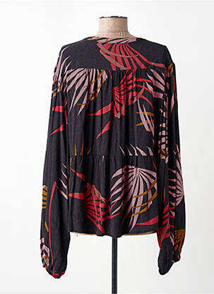 Chemisier tissage crêpe manches longues noir SEE U SOON femme