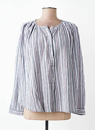 Chemisier tissage crêpe manches longues gris ORFEO femme