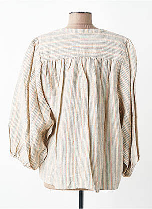 Chemisier tissage crêpe manches 3/4 beige RUE MAZARINE femme