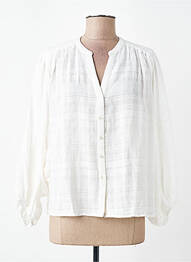 Chemisier tissage crêpe manches longues blanc SEE U SOON femme