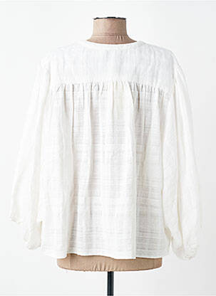Chemisier tissage crêpe manches longues blanc SEE U SOON femme