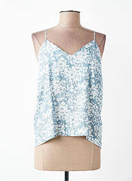Top manches bretelles ajustables fines bretelles bleu LAURE + MAX femme