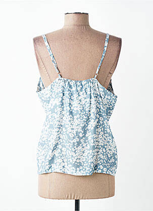 Top manches bretelles ajustables fines bretelles bleu LAURE + MAX femme
