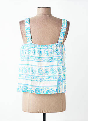 Top col carré fines bretelles bleu GRACE & MILA femme