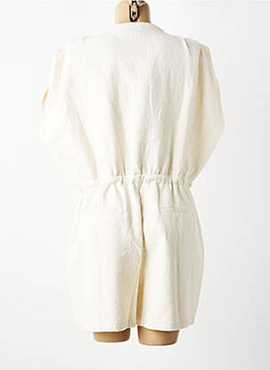 Combishort fermeture boutonnée sur le devant manches courtes beige SEE U SOON femme