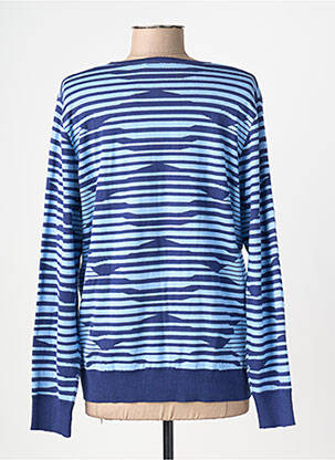 Pull coupe droite manches longues bleu SIGNATURE femme