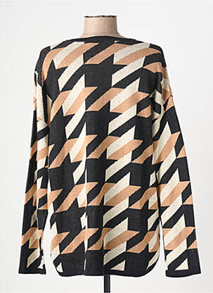 Pull coupe droite manches longues noir SIGNATURE femme