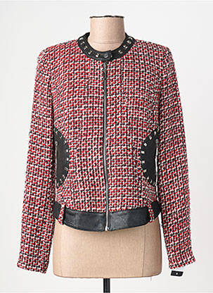 Veste casual col rond rouge EXTENZO PARIS femme