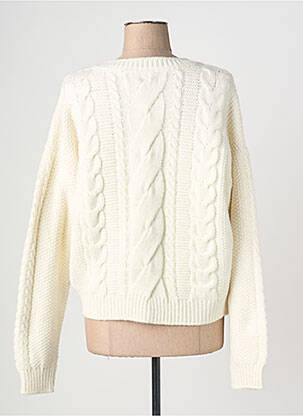 Gilet manches longues col rond blanc BANANA MOON femme