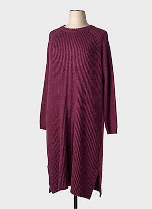Robe pull coupe droite manches longues violet CISO femme