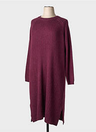 Robe pull coupe droite manches longues violet CISO femme
