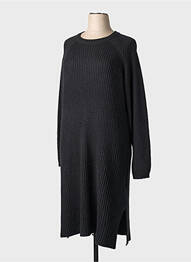 Robe pull coupe droite manches longues noir CISO femme
