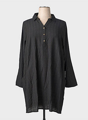 Robe mi-longue manches longues manches longues noir CISO femme