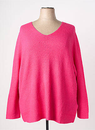 Pull coupe droite manches longues rose CISO femme