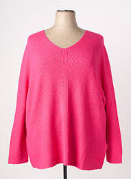 Pull col v manches longues rose CISO femme