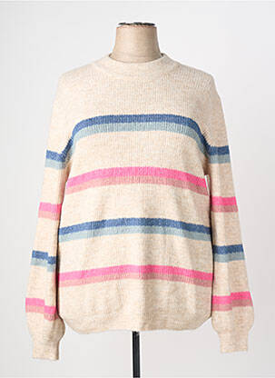 Pull col rond manches longues beige JENSEN femme